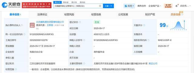 中信金融資產(chǎn)等在無(wú)錫成立企業(yè)管理中心 出資額40億:企業(yè)管理